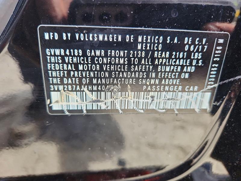 2017 Volkswagen Jetta მანქანა იყიდება აუქციონზე, vin: 3VW2B7AJ4HM404802, აუქციონის ნომერი: 50552566
