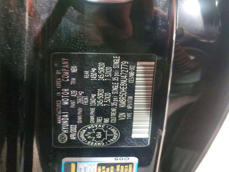 49216486 :رقم المزاد ، KM8R5DHE8NU472779 vin ، 2022 Hyundai Palisade مزاد بيع