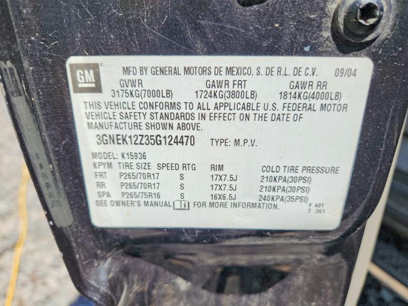 2005 Chevrolet Avalanche მანქანა იყიდება აუქციონზე, vin: 3GNEK12Z35G124470, აუქციონის ნომერი: 50949946