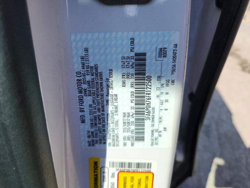 Aukcja sprzedaży 2015 Ford Fusion, vin: 3FA6P0H76FR122500, numer aukcji: 49122156
