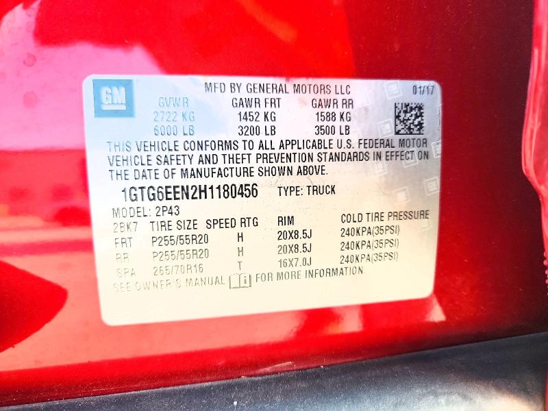 Aukcja sprzedaży 2017 Gmc Canyon, vin: 1GTG6EEN2H1180456, numer aukcji: 49855216