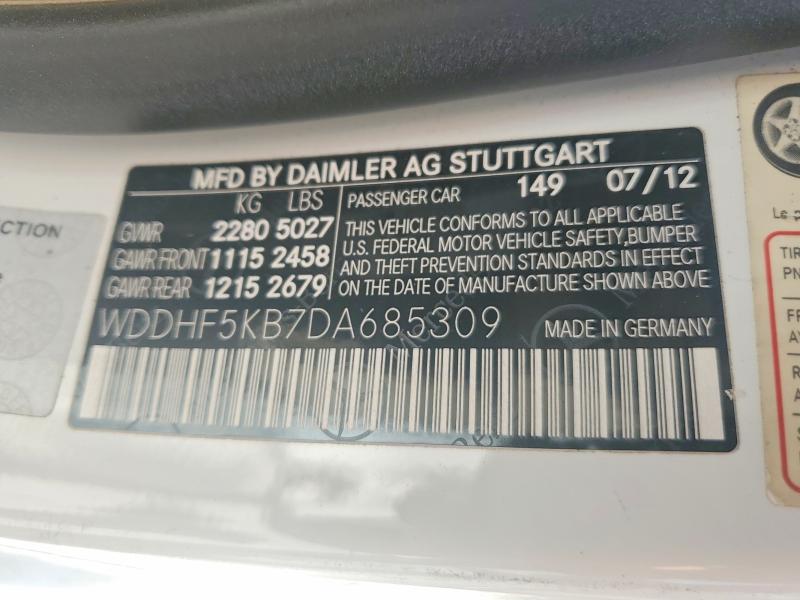 Aukcja sprzedaży 2013 Mercedes-benz E, vin: WDDHF5KB7DA685309, numer aukcji: 49009806