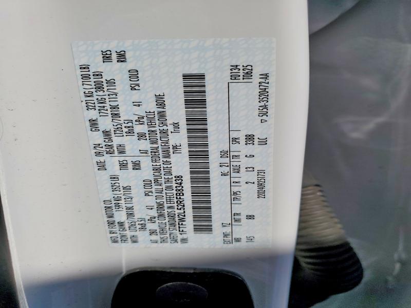 Продажа на аукционе авто 2024 Ford F150, vin: 1FTFW2L52RFB83438, номер лота: 49306126