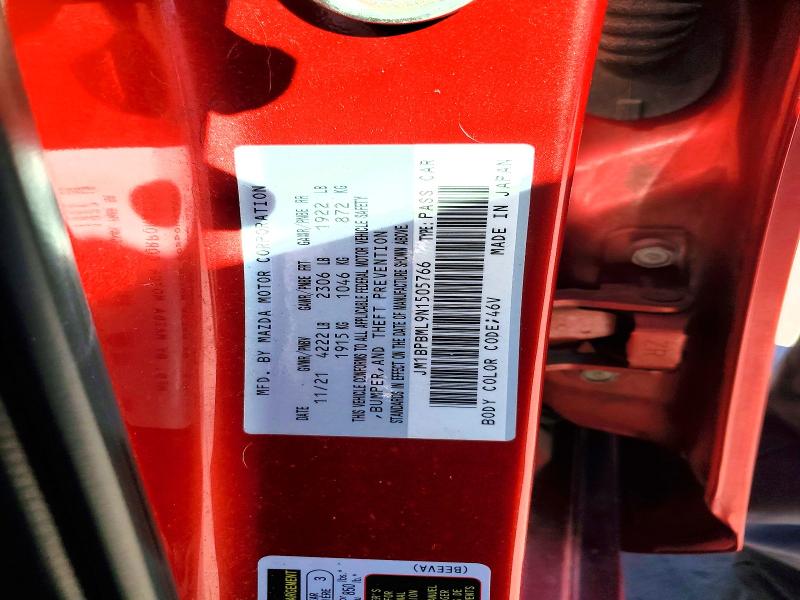 Продаж на аукціоні авто 2022 Mazda 3, vin: JM1BPBML9N1505766, номер лоту: 48946176