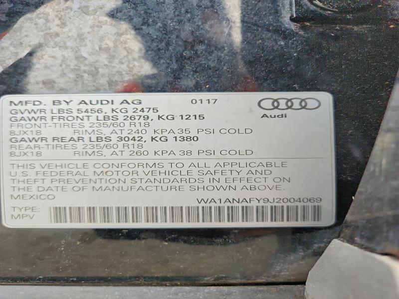 Aukcja sprzedaży 2018 Audi Q5, vin: WA1ANAFY9J2004069, numer aukcji: 51593576