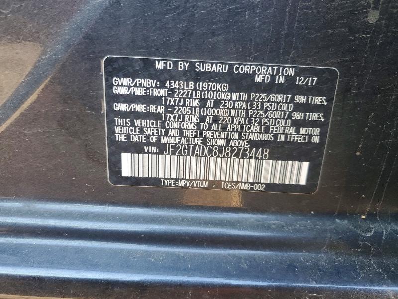 Продажа на аукционе авто 2018 Subaru Crosstrek, vin: JF2GTADC8J8273448, номер лота: 50766906