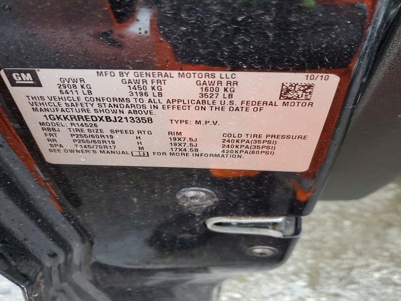 51269776 :رقم المزاد ، 1GKKRREDXBJ213358 vin ، 2011 Gmc Acadia مزاد بيع