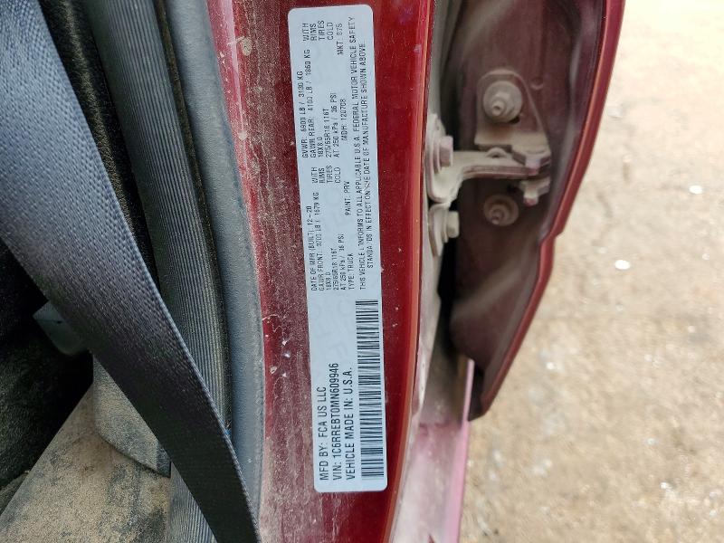 2021 Ram 1500 მანქანა იყიდება აუქციონზე, vin: 1C6RREBT0MN609946, აუქციონის ნომერი: 51197856