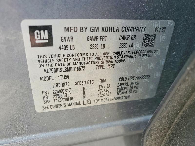 Продаж на аукціоні авто 2021 Chevrolet Trailblazer, vin: KL79MRSL8MB016672, номер лоту: 49860656