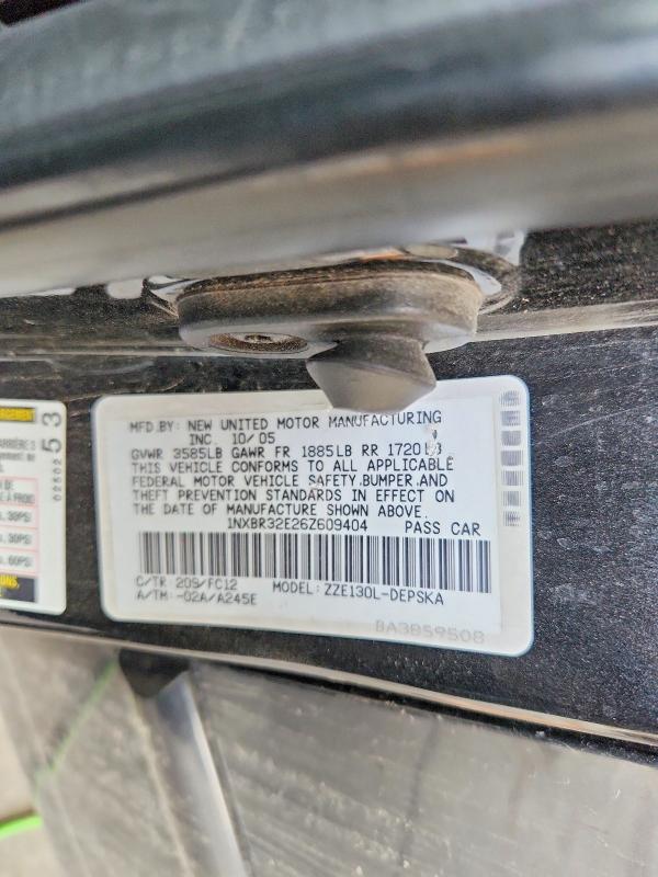 2006 Toyota Corolla მანქანა იყიდება აუქციონზე, vin: 1NXBR32E26Z609404, აუქციონის ნომერი: 47828956