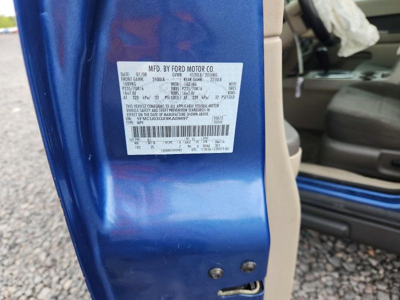Продажа на аукционе авто 2009 Ford Escape, vin: 1FMCU03GX9KA09697, номер лота: 52001076