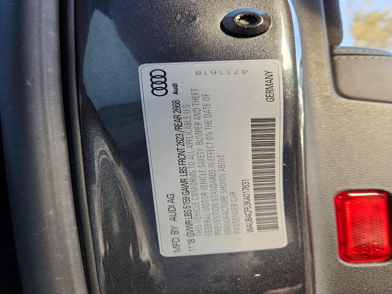 Продаж на аукціоні авто 2019 Audi S5, vin: WAUB4CF53KA017631, номер лоту: 50777546