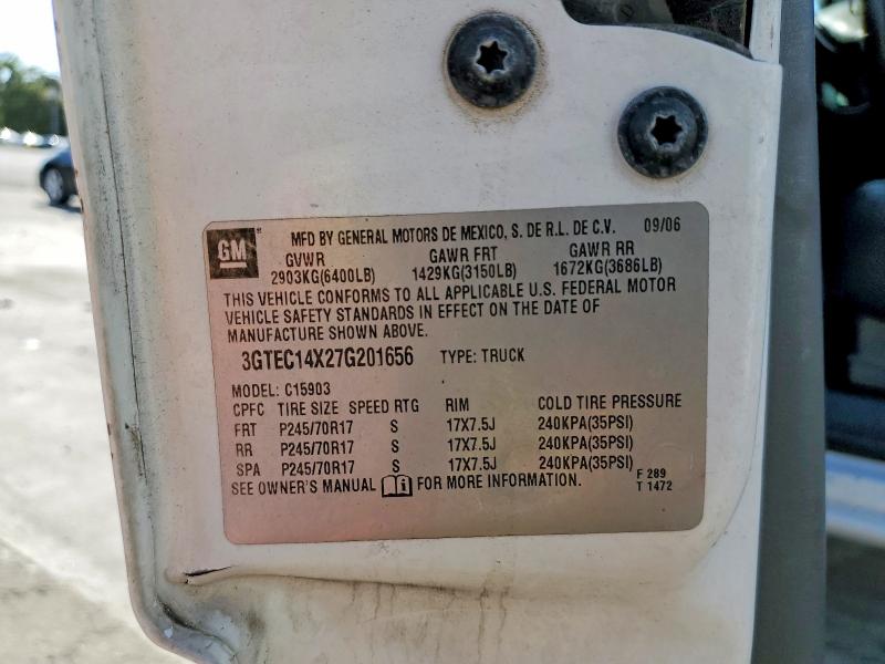 48572286 :رقم المزاد ، 3GTEC14X27G201656 vin ، 2007 Gmc New Sierra مزاد بيع