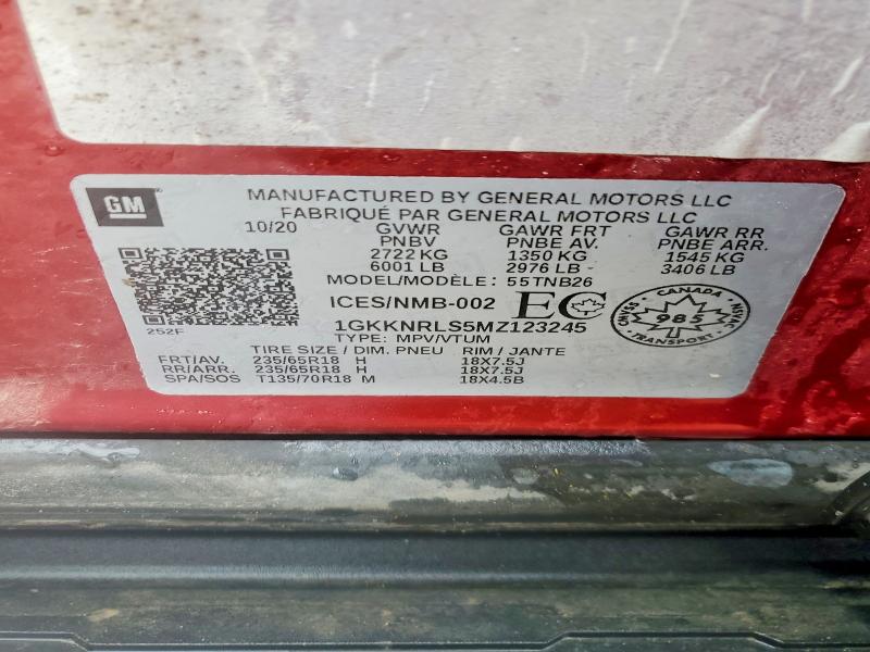 Aukcja sprzedaży 2021 Gmc Acadia, vin: 1GKKNRLS5MZ123245, numer aukcji: 48956966