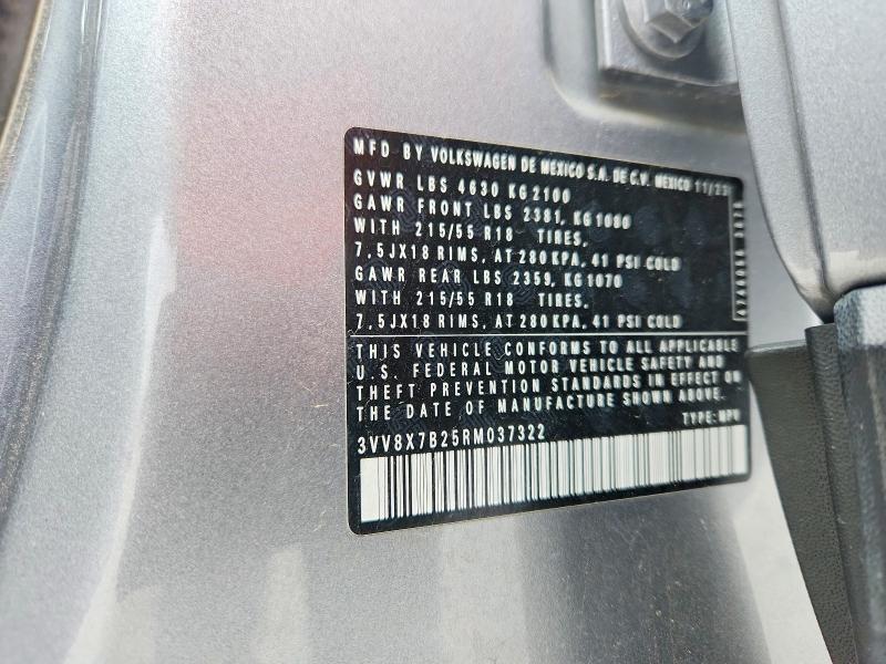 Продаж на аукціоні авто 2024 Volkswagen Taos, vin: 3VV8X7B25RM037322, номер лоту: 48548886