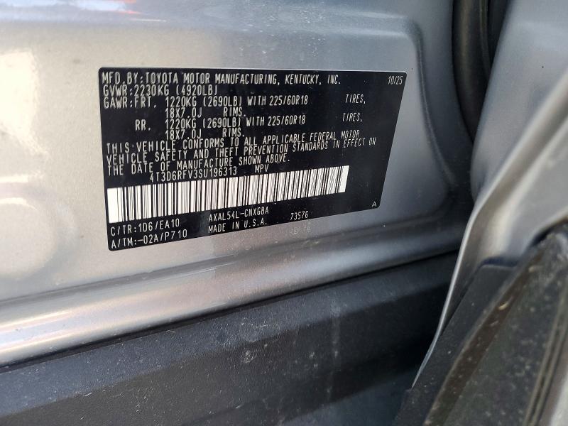 2025 Toyota Rav4 მანქანა იყიდება აუქციონზე, vin: 4T3D6RFV3SU196313, აუქციონის ნომერი: 50293336