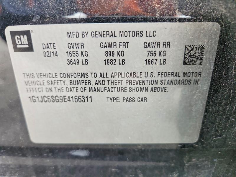 49291606 :رقم المزاد ، 1G1JC6SG9E4166311 vin ، 2014 Chevrolet Sonic مزاد بيع