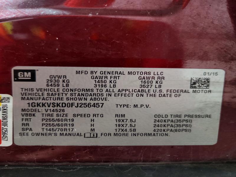 Aukcja sprzedaży 2015 Gmc Acadia, vin: 1GKKVSKD0FJ256457, numer aukcji: 48679846