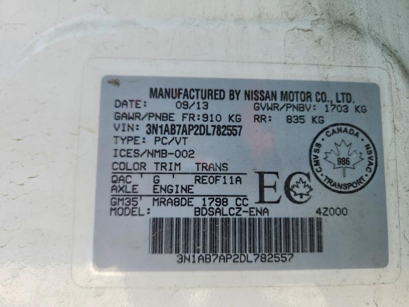 Продаж на аукціоні авто 2013 Nissan Sentra, vin: 3N1AB7AP2DL782557, номер лоту: 50472666