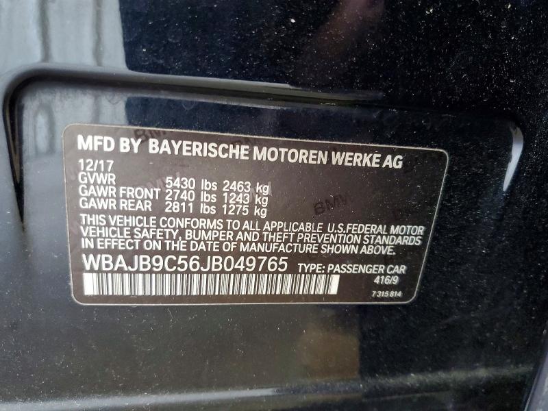 Продажа на аукционе авто 2018 Bmw M550xi, vin: WBAJB9C56JB049765, номер лота: 50148676