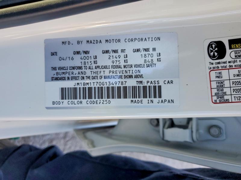 Продаж на аукціоні авто 2016 Mazda 3, vin: JM1BM1T70G1349787, номер лоту: 50827046