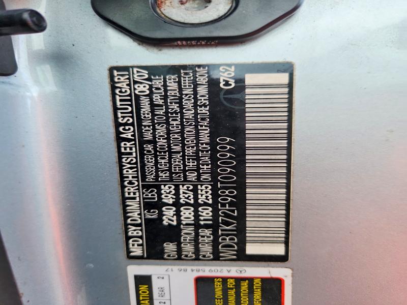 Aukcja sprzedaży 2008 Mercedes-benz Clk, vin: WDBTK72F98T090999, numer aukcji: 50850626