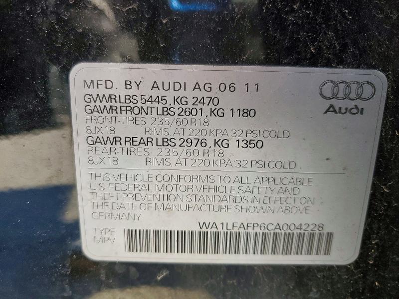 Продаж на аукціоні авто 2012 Audi Q5, vin: WA1LFAFP6CA004228, номер лоту: 48177076