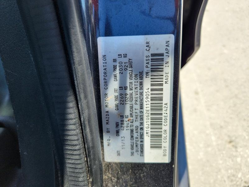 2014 Mazda 6 მანქანა იყიდება აუქციონზე, vin: JM1GJ1U62E1159054, აუქციონის ნომერი: 50242366