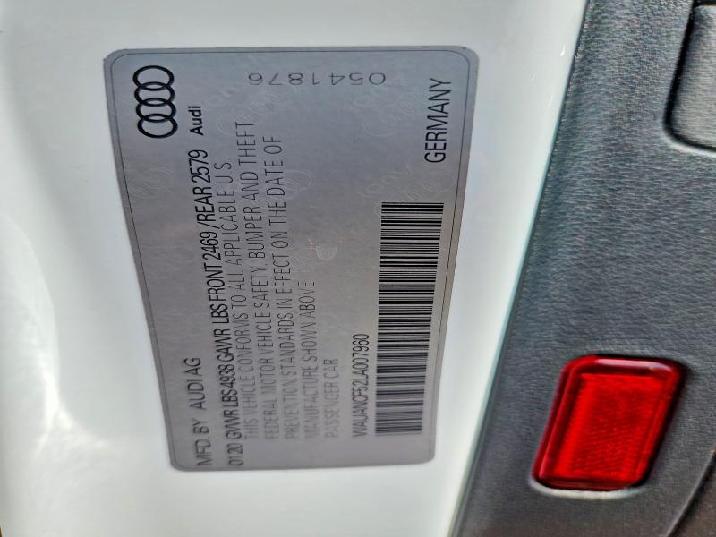 Продажа на аукционе авто 2020 Audi A5, vin: WAUANCF52LA007960, номер лота: 49987196