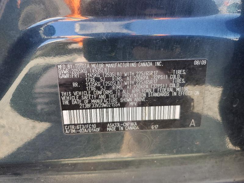 Aukcja sprzedaży 2009 Toyota Rav4, vin: 2T3BF33V29W021554, numer aukcji: 50896346