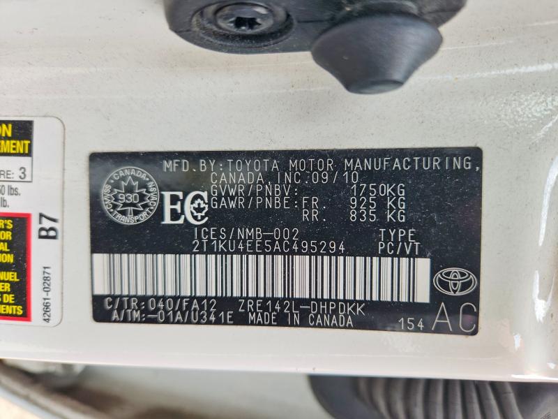 Продажа на аукционе авто 2010 Toyota Matrix, vin: 2T1KU4EE5AC495294, номер лота: 51069886