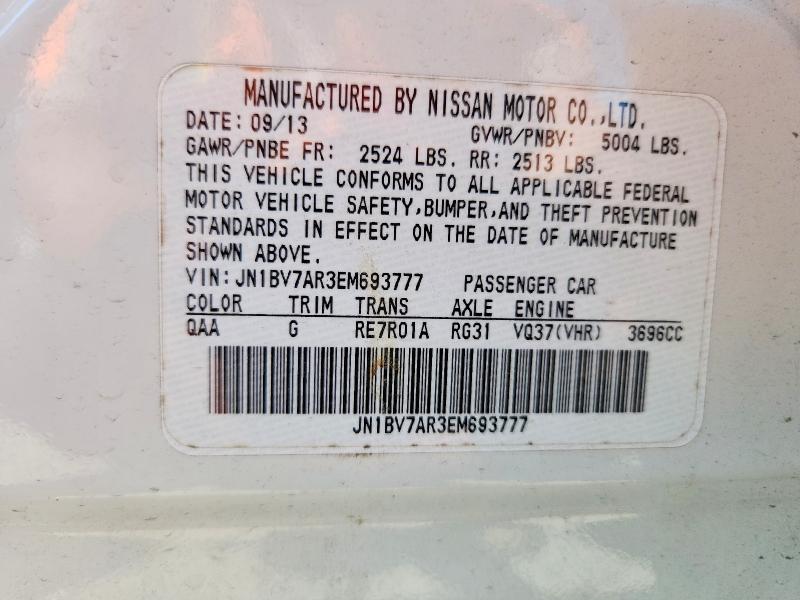 49253786 :رقم المزاد ، JN1BV7AR3EM693777 vin ، 2014 Infiniti Q50 مزاد بيع