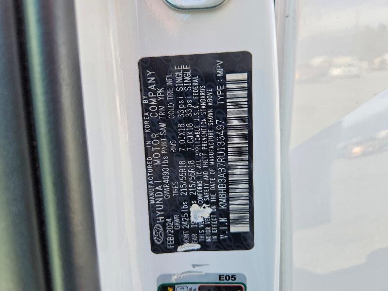 48493956 :رقم المزاد ، KM8HB3AB7RU133497 vin ، 2024 Hyundai Kona مزاد بيع