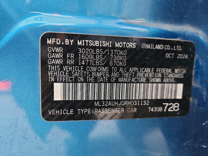 Продаж на аукціоні авто 2024 Mitsubishi Mirage, vin: ML32AUHJ0RH031132, номер лоту: 50260876