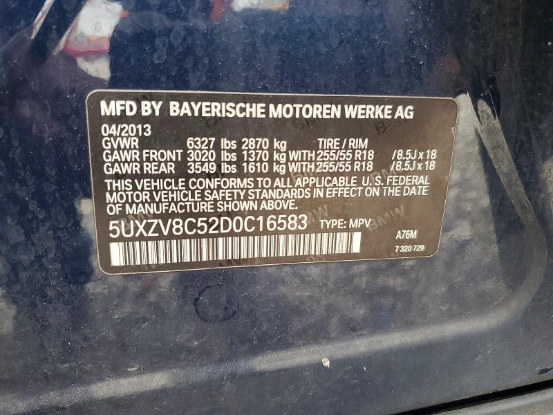 Aukcja sprzedaży 2013 Bmw X5, vin: 5UXZV8C52D0C16583, numer aukcji: 51212306