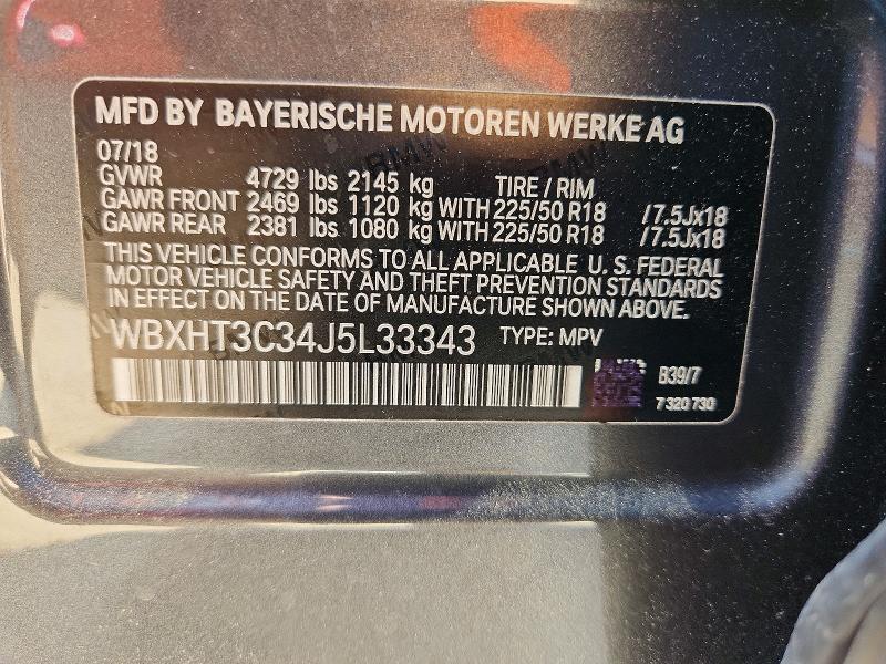 Продаж на аукціоні авто 2018 Bmw X1, vin: WBXHT3C34J5L33343, номер лоту: 49666756