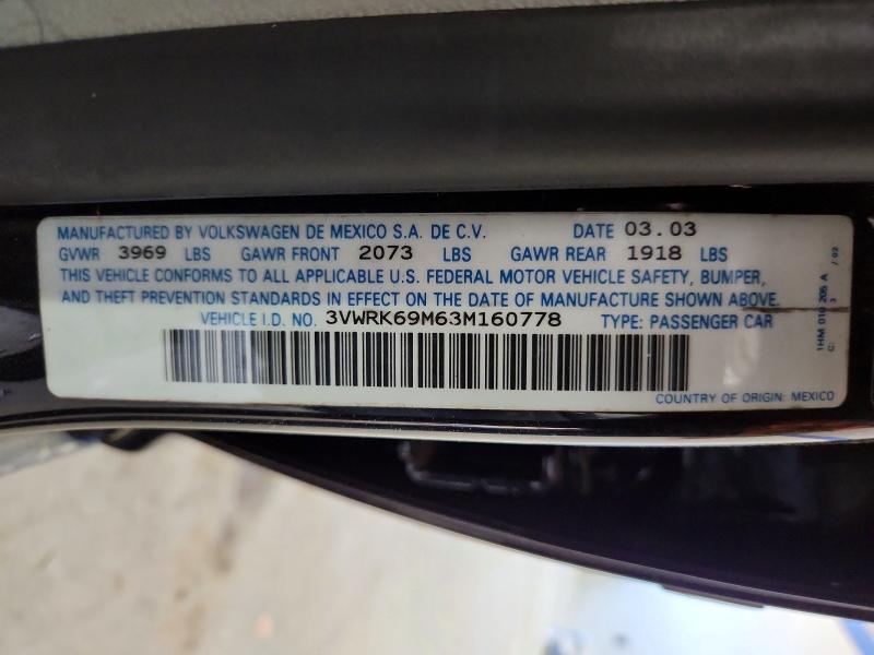 Aukcja sprzedaży 2003 Volkswagen Jetta, vin: 3VWRK69M63M160778, numer aukcji: 51614336