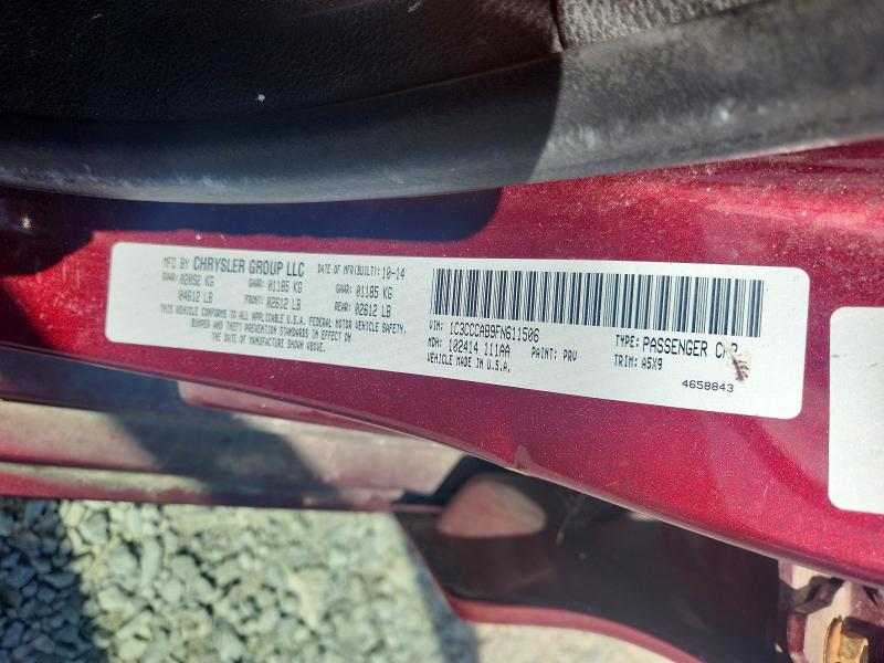 Aukcja sprzedaży 2015 Chrysler 200, vin: 1C3CCCAB9FN611506, numer aukcji: 50944876