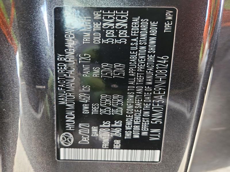 Продаж на аукціоні авто 2022 Hyundai Tucson, vin: 5NMJF3AE9NH081246, номер лоту: 49538976