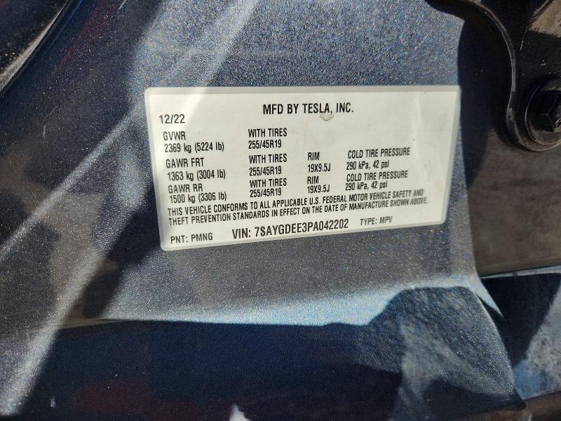 Продажа на аукционе авто 2023 Tesla Model Y, vin: 7SAYGDEE3PA042202, номер лота: 51503886