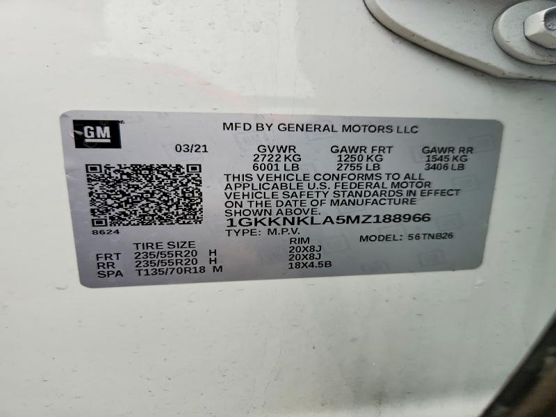 Продажа на аукционе авто 2021 Gmc Acadia, vin: 1GKKNKLA5MZ188966, номер лота: 49367406