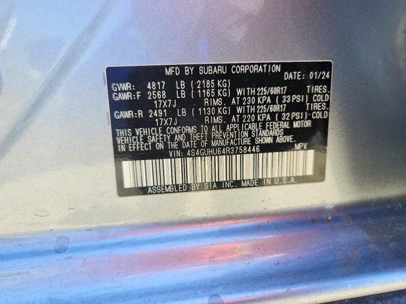 Продаж на аукціоні авто 2024 Subaru Crosstrek, vin: 4S4GUHU64R3758446, номер лоту: 52082736