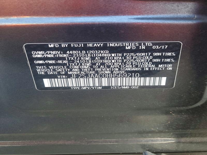 Aukcja sprzedaży 2017 Subaru Forester, vin: JF2SJAAC0HH569210, numer aukcji: 50959086