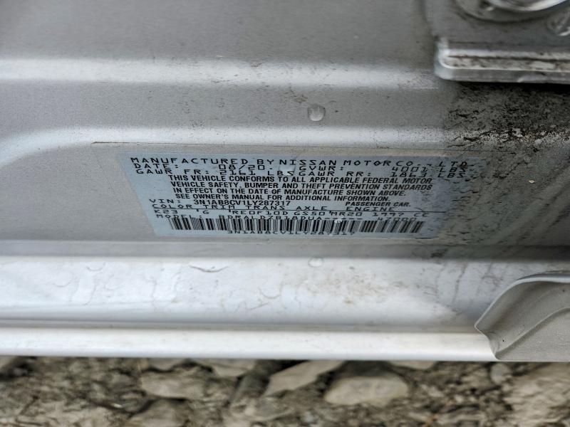 48399376 :رقم المزاد ، 3N1AB8CV1LY287317 vin ، 2020 Nissan Sentra مزاد بيع