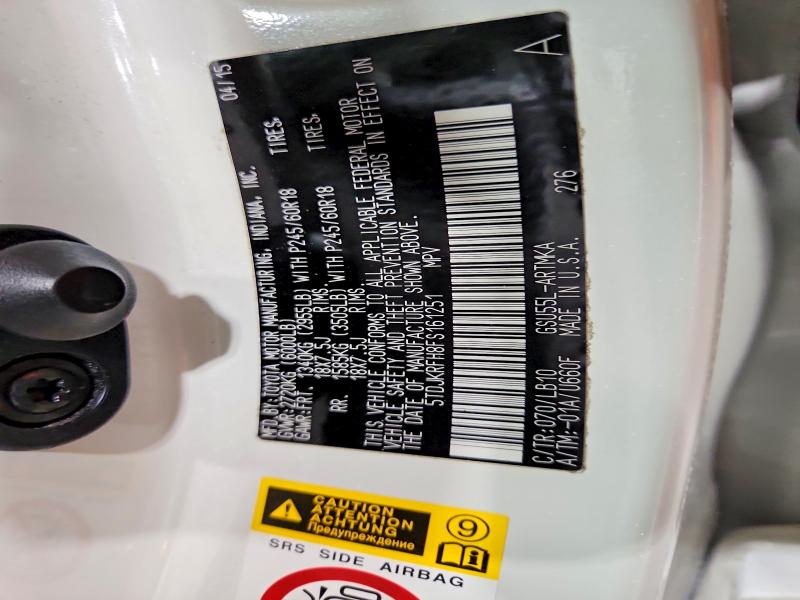 50738736 :رقم المزاد ، 5TDJKRFH8FS161251 vin ، 2015 Toyota Highlander مزاد بيع
