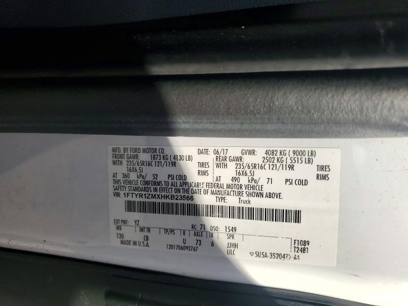 Aukcja sprzedaży 2017 Ford Transit, vin: 1FTYR1ZMXHKB23566, numer aukcji: 58441916