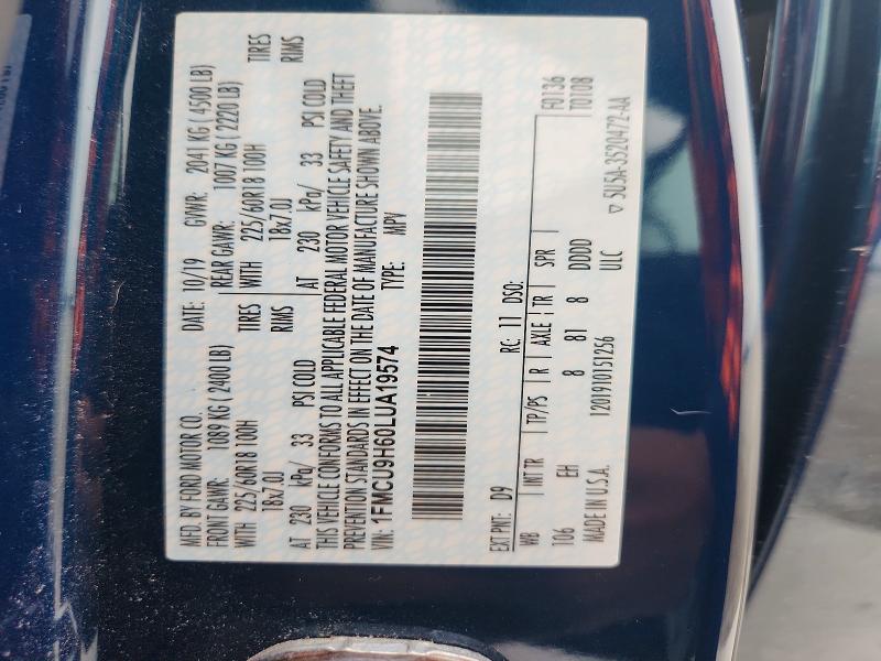 Продажа на аукционе авто 2020 Ford Escape, vin: 1FMCU9H60LUA19574, номер лота: 51269806
