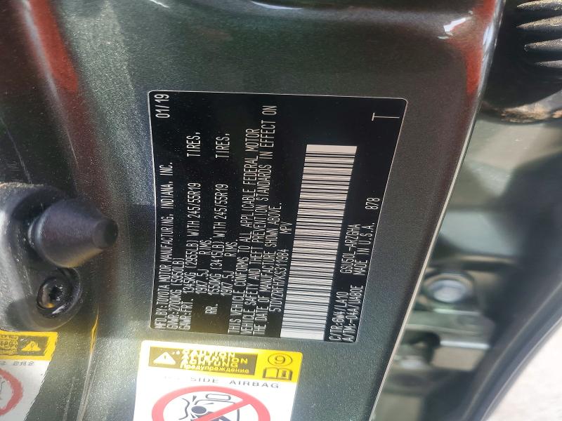 Продажа на аукционе авто 2019 Toyota Highlander, vin: 5TDYZRFH7KS311984, номер лота: 51248326