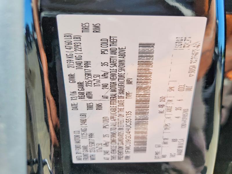 2017 Ford Escape მანქანა იყიდება აუქციონზე, vin: 1FMCU9GD4HUC55135, აუქციონის ნომერი: 51114476