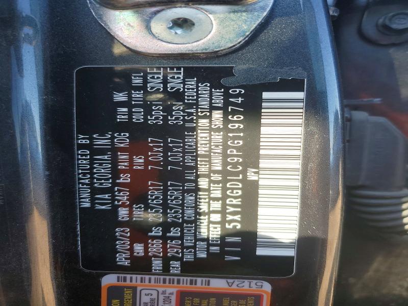 48856016 :رقم المزاد ، 5XYRGDLC9PG196749 vin ، 2023 Kia Sorento مزاد بيع